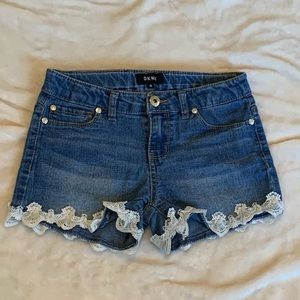 DKNY Girls 10/12 Shorts with Lace Trim